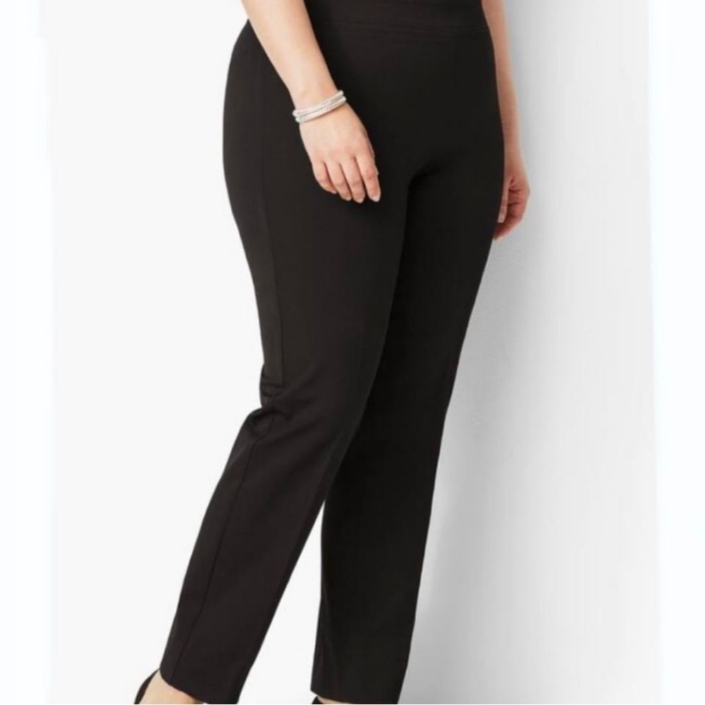 Talbots Black Pull On Side Zip Heritage Pants - size 6